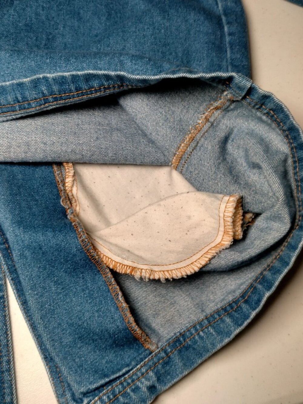 Vintage Denim Jean Jacket Barn Coat Women L XL Brown Corduroy Collar - Picture 14 of 16